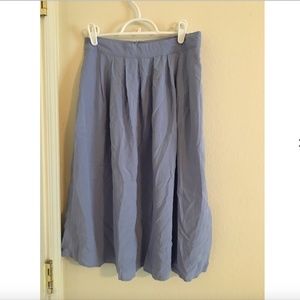 Periwinkle Midi Pleated Skirt
